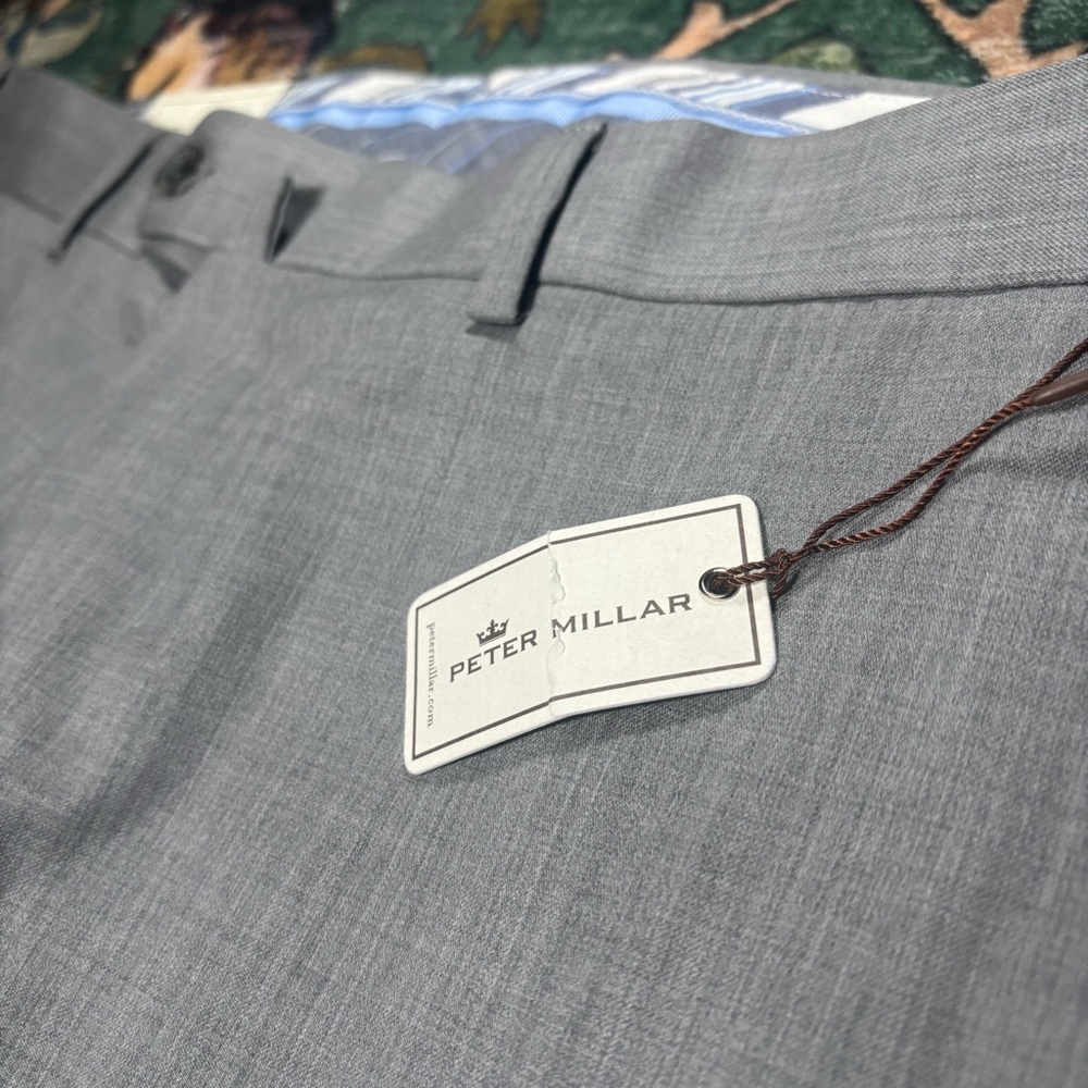 Peter Millar Wool Dress Pants 5 Pocket Trousers Gray Straight Fit 36x36 $195 NWT - Picture 5 of 8